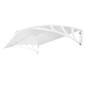   ZENN előtető 150x100 cm fehér keret és áttetsző színtelen üregkamrás polikarbonát. B típusú kar