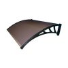 Canopy ZENN 150x100 cm black frame and bronze transparent hollow chamber polycarbonate type B arm door protection roof