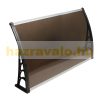 Canopy ZENN 150x100 cm black frame and bronze transparent hollow chamber polycarbonate type B arm door protection roof