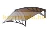 Canopy ZENN 150x100 cm black frame and bronze transparent hollow chamber polycarbonate type B arm door protection roof