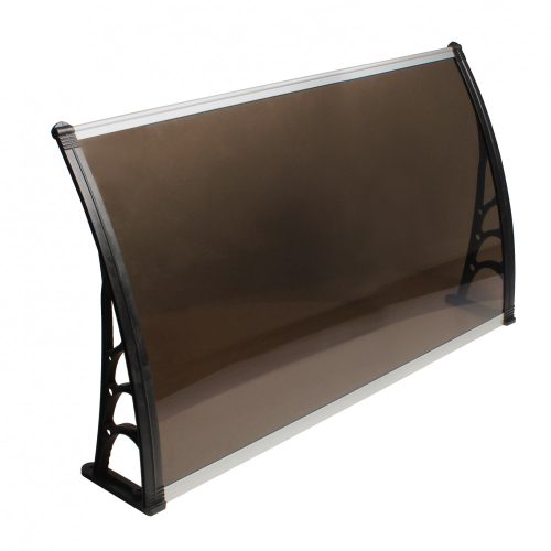 Canopy 150x100cm black frame bronze solid polycarbonate - plexiglass roof sheet type B arm door protection roof 