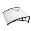 Canopy 150x100cm black frame transparent solid polycarbonate - Plexiglas roof sheet type B arm door protection roof 