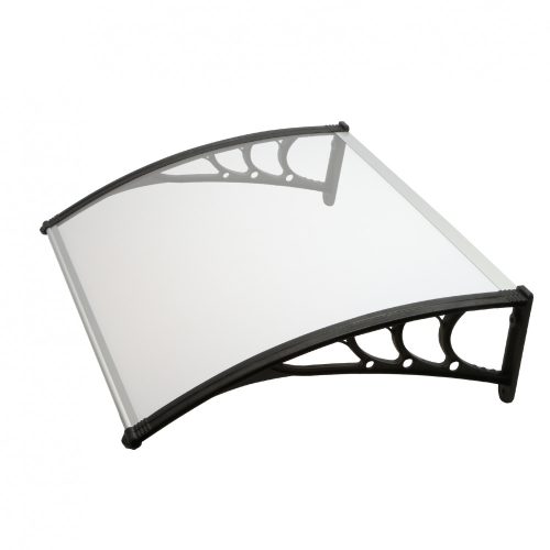 Canopy 150x100cm black frame transparent solid polycarbonate - Plexiglas roof sheet type B arm door protection roof 