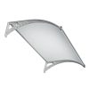 Canopy special built-in LED lighting motion sensor rain protection roof 150x100 cm gray frame smoky gray solid polycarbonate (plexi) roof sheet