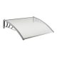 Előtető ZENN 150x100 cm szürke keret és színtelen áttetsző üregkamrás polikarbonát tetőlap B típusú kar ajtóvédő tető 
