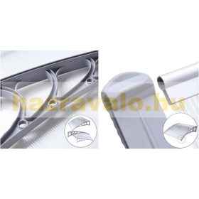   Előtető ZENN 150x100 cm szürke keret és színtelen áttetsző üregkamrás polikarbonát tetőlap B típusú kar ajtóvédő tető 