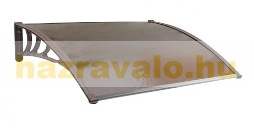 Brown ZENN rain protection roof 150x100 brown frame transparent bronze cavity chamber polycarbonate half roof type B lever for example over front door or windows