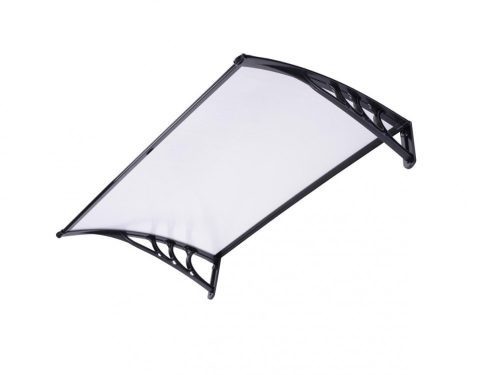 Canopy ZENN 150x100 cm black frame colorless cavity chamber polycarbonate roof sheet type B arm door protection roof