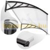 Canopy ZENN 150x100 cm black frame colorless cavity chamber polycarbonate roof sheet type B arm door protection roof