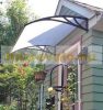 Extra-extending canopy 150x120 black frame translucent hollow-chamber polycarbonate semi-canopy type C arm for example over front door or windows