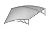 The larger-than-usual ZENN canopy 150x120 gray frame transparent hollow-chamber polycarbonate C-type arm semi-canopy for example over front doors or windows