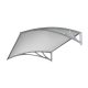 A szokásosnál nagyobb kinyúlású ZENN előtető 150x120 szürke keret áttetsző üregkamrás polikarbonát C típusú kar féltető például bejárati ajtó vagy ablakok fölé