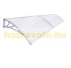 The larger-than-usual ZENN canopy 150x120 gray frame transparent hollow-chamber polycarbonate C-type arm semi-canopy for example over front doors or windows