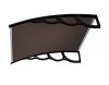 Extra-extending canopy 150x150 black frame bronze hollow chamber polycarbonate semi-canopy type H arm for example over front door or windows