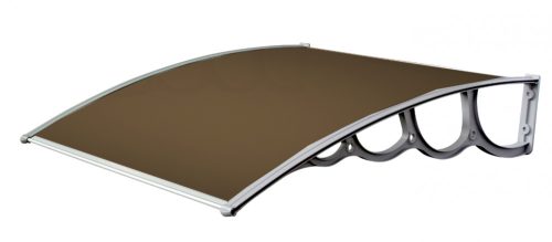 Extra kinyúlású előtető 150x150 szürke keret bronz üregkamrás polikarbonát féltető 