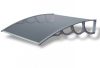 Extra-extending canopy 150x150 gray frame translucent hollow-chamber polycarbonate semi-canopy type H arm for example over front door or windows 