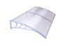 Canopy 200x100cm gray frame translucent polycarbonate roof with hollow chamber, for example over front door or windows Type B arm 
