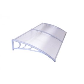   Előtető 200x100cm szürke keret áttetsző üregkamrás polikarbonát tető például bejárati ajtó vagy ablakok fölé B típusú kar 