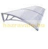 Canopy 200x100cm gray frame translucent polycarbonate roof with hollow chamber, for example over front door or windows Type B arm 