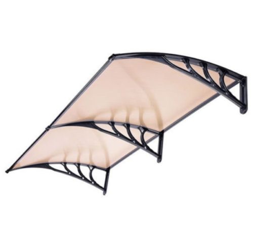 Solid polycarbonate - Plexiglas - ZENN protective roof 200x100 brown frame transparent bronze roof for example over entrance door or windows
