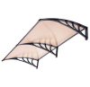 Polycarbonate protective roof 200x100 black frame transparent bronze roof for example over entrance door or windows type B arm 