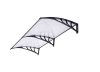 Canopy 200x100 cm black frame colorless hollow chamber polycarbonate roof sheet type B arm 