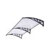 Canopy 200x100 cm black frame colorless hollow chamber polycarbonate roof sheet type B arm 