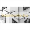 Canopy 200x100 cm black frame colorless hollow chamber polycarbonate roof sheet type B arm 