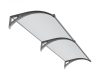 Canopy special built-in LED lighting motion sensor rain protection roof 200x100 cm gray frame smoky gray solid polycarbonate (plexi) roof sheet