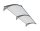 Canopy special built-in LED lighting motion sensor rain protection roof 200x100 cm gray frame smoky gray solid polycarbonate (plexi) roof sheet