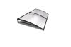 Canopy with larger than usual extension 200x120 black frame translucent cavity chamber polycarbonate semi-canopy C-type arm for example over front door or windows