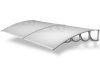 Canopy with a longer than usual extension 200x150 gray frame translucent hollow chamber polycarbonate semi-canopy H-type arm for example over front door or windows