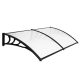 Canopy ZENN straight 200x80 cm black frame colorless polycarbonate roof sheet type C arm