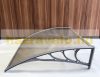 Canopy solid polycarbonate 240x100 gray frame transparent roof for example over front door or windows. Between the two support arms, the roof is made of one piece.