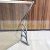 Canopy solid polycarbonate 240x100 gray frame transparent roof for example over front door or windows. Between the two support arms, the roof is made of one piece.