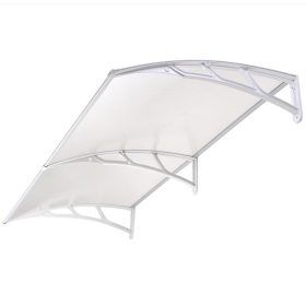   Előtető 240x100cm fehér keret áttetsző polikarbonát . A két tartókar között egy darabból áll a tetőlap B típusú kar 