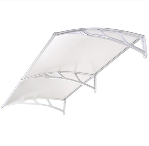 Canopy 240x100cm white frame transparent polycarbonate. Between the two support arms, the roof panel type B arm consists of one piece 