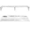 Canopy ZENN 240x100cm white frame transparent solid polycarbonate - plexiglass. Between the two B-type support arms, the roof plate consists of one piece.