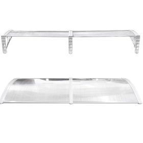   Előtető ZENN 240x100cm fehér keret áttetsző tömör polikarbonát - plexi. A két  B típusú tartókar között egy darabból áll a tetőlap.