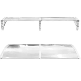 Előtető 240x100cm fehér keret áttetsző plexi