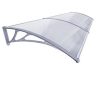 Canopy polycarbonate 240x100 gray frame translucent cavity roof entrance door or windows main B type lever 