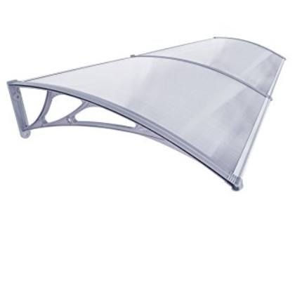 Canopy polycarbonate 240x100 gray frame translucent cavity roof entrance door or windows main B type lever 