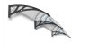 Canopy with a greater depth than usual 240x120 cm black frame transparent hollow chamber polycarbonate roof sheet type C arm
