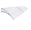 Canopy with a greater depth than usual 240x120 cm gray frame translucent hollow chamber polycarbonate roof sheet type C arm