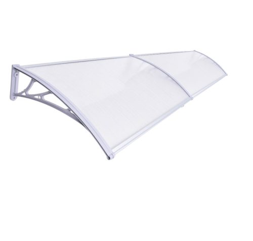 Canopy with a greater depth than usual 240x120 cm gray frame translucent hollow chamber polycarbonate roof sheet type C arm