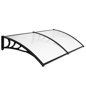   Előtető ZENN egyenes 240x80 cm fekete keret színtelen polikarbonát tetőlap ZENN típusú sarok előtetőkhöz is kapcsolható.  Minden védőtető elem önmagában is használható.
