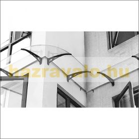   Előtető ZENN egyenes 240x80 cm fekete keret színtelen polikarbonát tetőlap ZENN típusú sarok előtetőkhöz is kapcsolható.  Minden védőtető elem önmagában is használható.