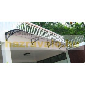   Előtető ZENN egyenes 240x80 cm szürke keret színtelen polikarbonát tetőlap C típusú kar
