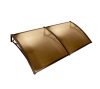 Brown rain protection roof 300x100 brown frame transparent bronze hollow chamber polycarbonate half roof with type B handle, for example over front door or windows