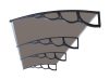 Canopy with a longer than usual extension 300x150 black frame bronze cavity chamber polycarbonate semi-canopy type H arm for example over front door or windows